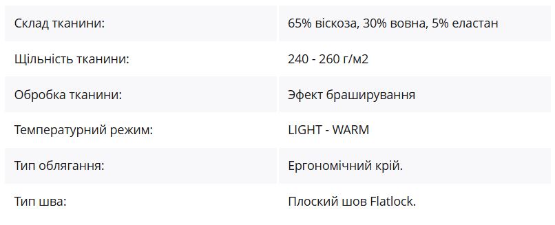 параметры и характеристики женских термо шорт Кифа с шерстью
